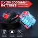 YOUKUKE elektromos akkumulátoros kerti metszőolló, 50 mm-es kefe nélküli elektromos metszőolló, 2,3 m-es hosszabbító rúddal, SK7 acél pengével, 2 db 2000 mAh akkumulátorral, maximális teljesítmény 800 W, piros