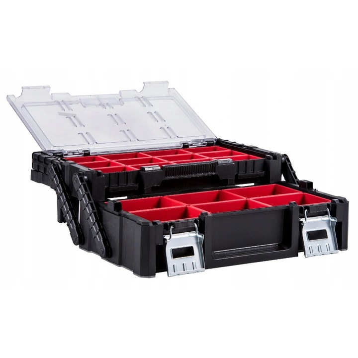 Szerszámosláda Cantilever 18", Keter, 18 cserélhető tároló, átlátszó, tartós