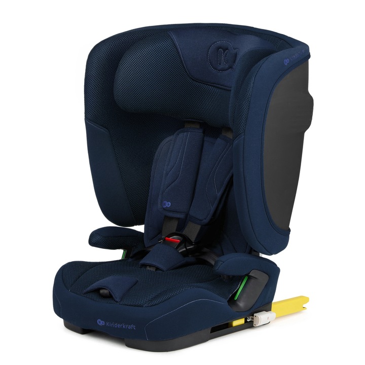 Scaun Auto Kinderkraft FIX2GO i-Size, ISOFIX, 76x150 cm, Albastru, 5 poziții de înclinare