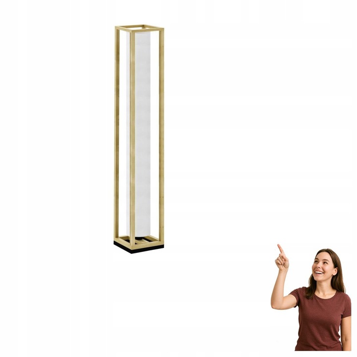 Lampa de podea EGLO GRANADOS, 4x E27, Negru/Maro/Alb, otel/lemn, design modern