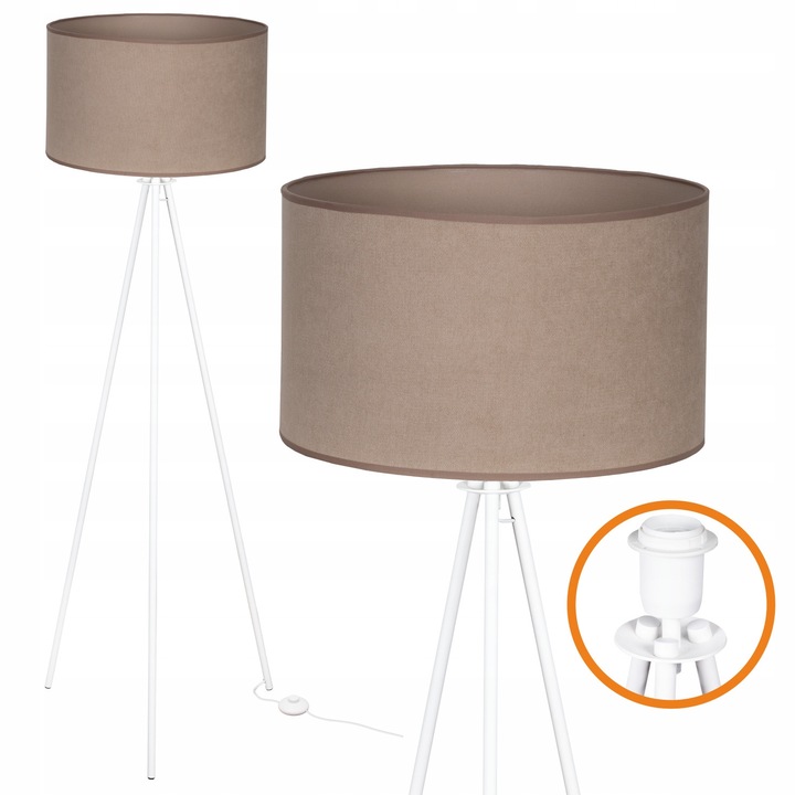 Lampa de podea Cerlux Trigni, 136 cm, bej, 40x40cm