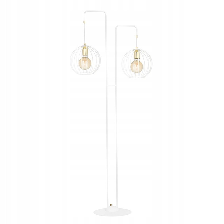 Lampa de podea Emibig ALBIO LP2 Alb-Auriu, 155cm, 2 becuri E27