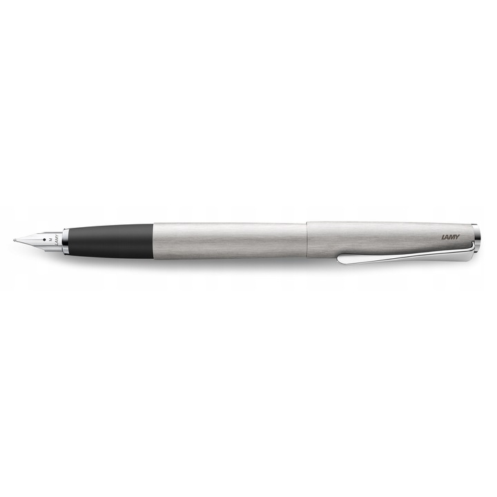 Lamy studio töltőtoll, szálcsiszolt rozsdamentes acél, M hegy, modern design, ezüst színű