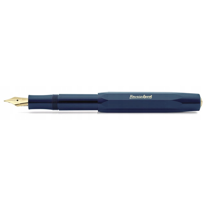 Kaweco Classic Sport töltőtoll, kék, kompakt, 10,5x13cm, aranyozott acél EF tollhegy