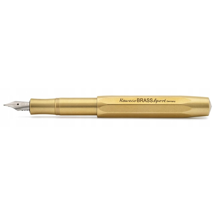 Kaweco Brass Sport EF töltőtoll, kompakt, extra finom, sárgaréz, 10,5x13cm
