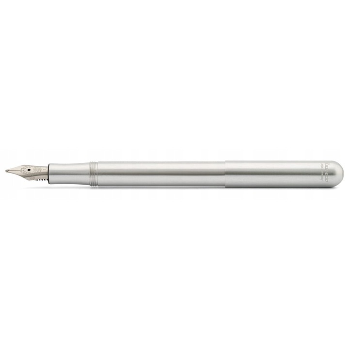 Töltőtoll, Kaweco Liliput, ezüst, F hegy, 97mm, szett kék tintapatronnal