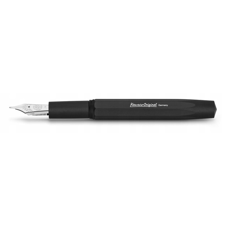 Kaweco Original töltőtoll, matt fekete, eloxált alumínium test, rozsdamentes acél tollhegy, különböző méretek
