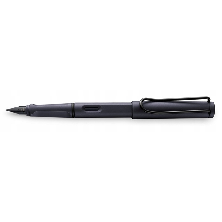 Töltőtoll, Lamy, Safari, fekete, acél, LH hegy balkezeseknek