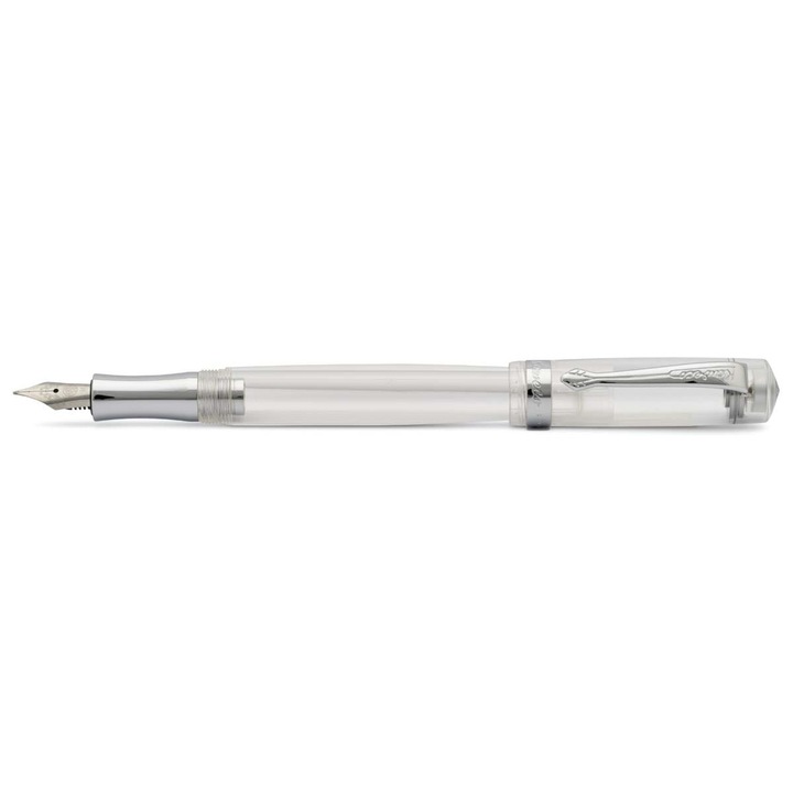 Kaweco Student Transparent töltőtoll, akril, króm díszítések, finom, alumínium doboz