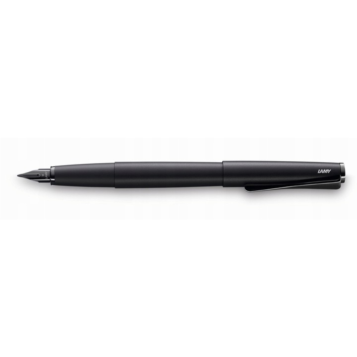 Töltőtoll, Lamy, studio LX All Black, matt fekete lakk, extra finom, szett konverterrel és kék tintapatronnal
