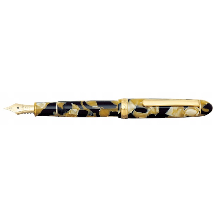Platinum #3776 Celluloid Calico töltőtoll, 14K arany tollhegy, Slip & Seal mechanizmus, sokszínű
