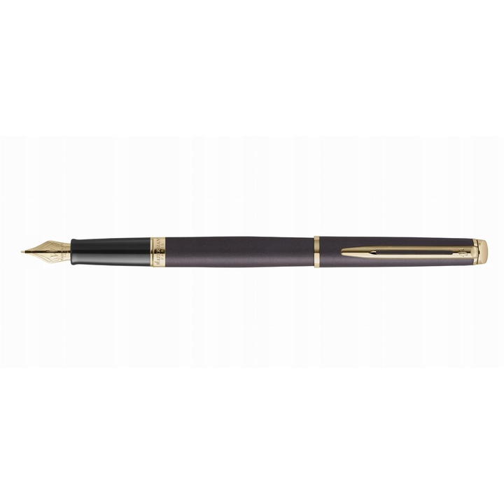 Waterman Hemisphere Lava Black GT töltőtoll, M-es, fényes fekete, arany díszítéssel