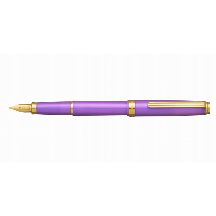 Platinum Biso Mystic Purple töltőtoll M, gyöngyházgyanta test, aranyozott acélhegy, közepes méret