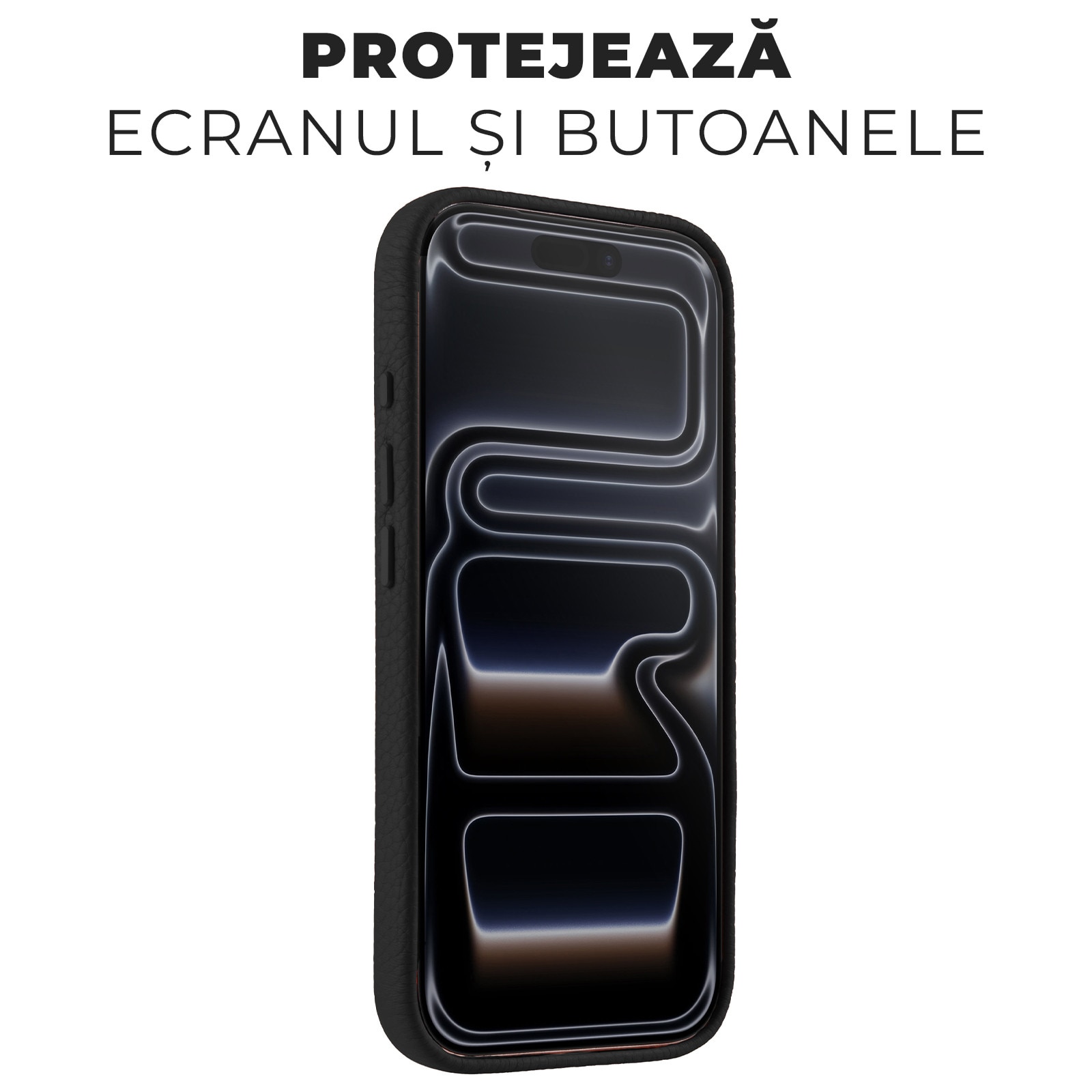 Husa pentru Apple iPhone 17 Pro Daden Luxury din piele naturala, Magsafe, Protectie Action Button, Calitate Premium, Handmade, Negru