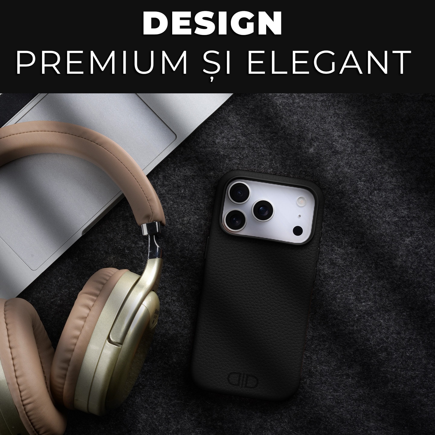 Husa pentru Apple iPhone 17 Pro Daden Luxury din piele naturala, Magsafe, Protectie Action Button, Calitate Premium, Handmade, Negru