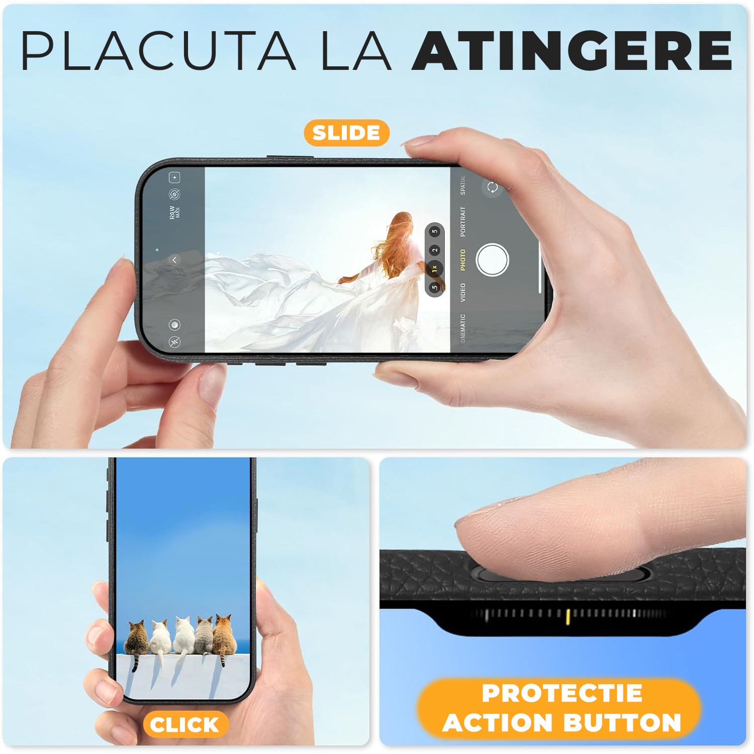 Husa pentru Apple iPhone 17 Pro Daden Luxury din piele naturala, Magsafe, Protectie Action Button, Calitate Premium, Handmade, Negru