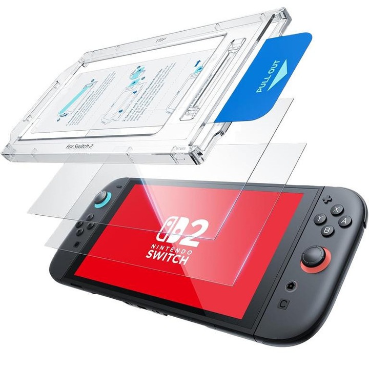 Protector de ecran pentru Nintendo Switch 2 9H Sticla temperata Ultra-subtire Transparent HD Clar, rezistent la zgarieturi si fisuri, compatibil cu huse, fara bule, usor de instalat