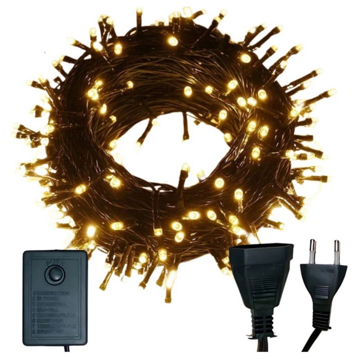 Lumini AB HOMES de Craciun pentru Interior, 500 LED-uri Alb Cald, 7 Programe, Iluminat Festiv