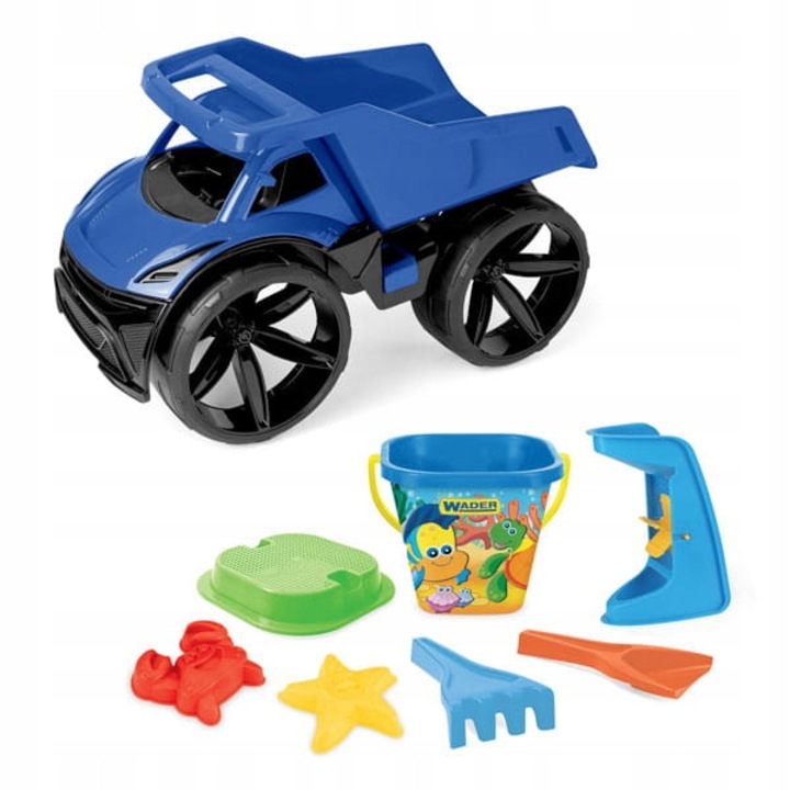 Set Wader Maximus Basculantă Albastră 7 Piese Joacă Nisip 59cm