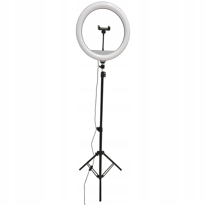 Lampa LED Inelara Selfie, Goldlux, 36cm, reglabila 195cm, neagra