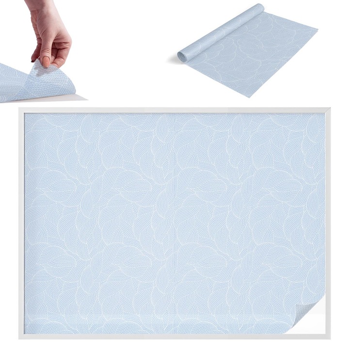 Folie Autoadeziva pentru Protectie Geamuri, Wallfluent, Fetru pictat, Albastru, 200x146 cm, Ofera Intimitate in Casa si Protectie Solara, Autoadeziva Decorativ, 010450850090000033440