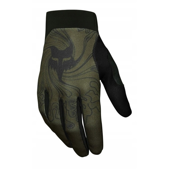 Mănuși moto FOX Ranger Frequency, verde, size M, materiale reciclate, fire conductoare pentru ecrane tactile