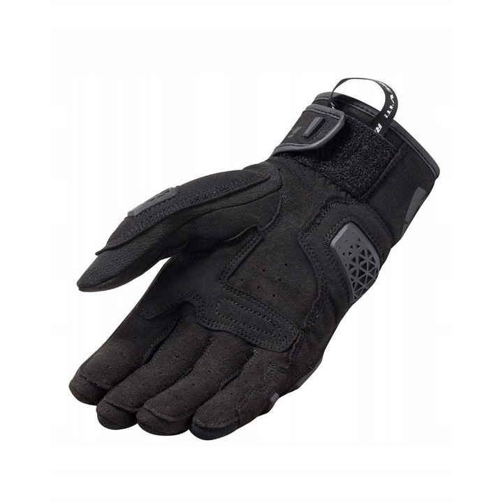 Manuși moto Rev'it Mangrove negre, protecții încheieturi și degete, ventilatie excelentă, mărime Xyl