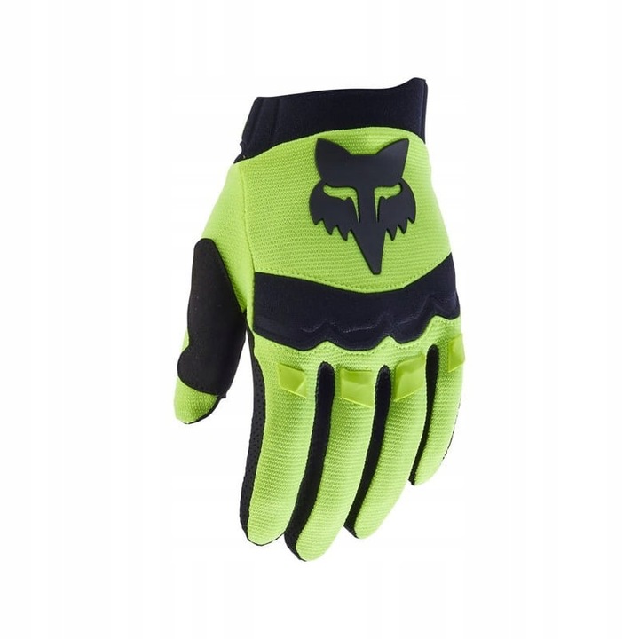 Manusi moto FOX Junior Dirtpaw, galben fosforescent, marime YXS, protectie incheieturi, palma ranforsata