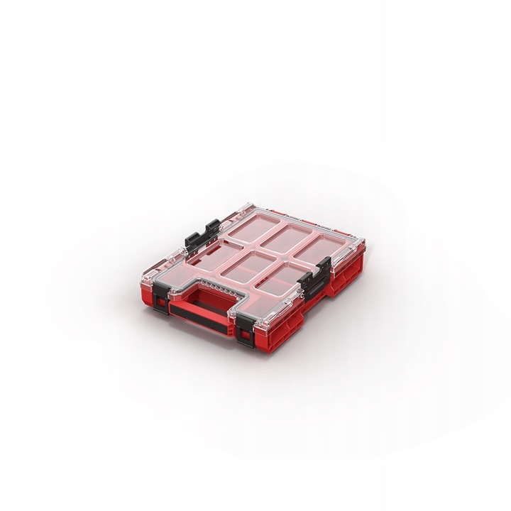 Qbrick System ONE M tartozéktároló, piros, ultra-ellenálló polimer, 5 rekesz, 365x265x77mm