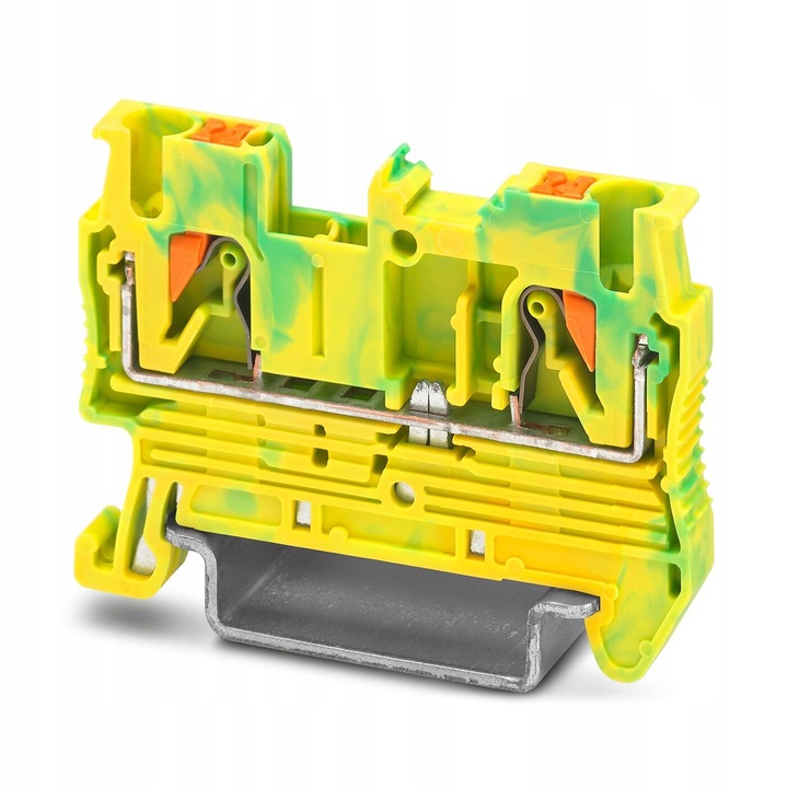 Clema impamantare Phoenix Contact PT 2, 5-TWIN-PE, galben-verde, 3 conexiuni Push-in