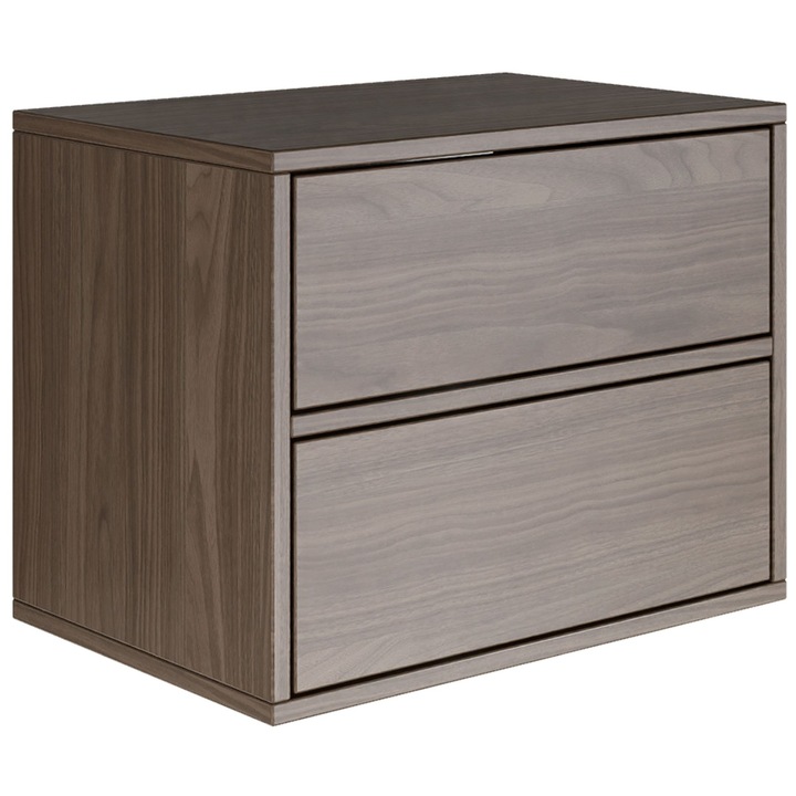 Noptiera suspendata Selsey Framme cu doua sertare, aspect nuc, 50 cm