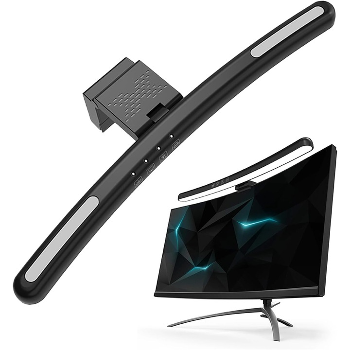 Lámpa ívelt monitorhoz, 15.7 hüvelyk, aszimmetrikus világítás, 3 színhőmérséklet, USB