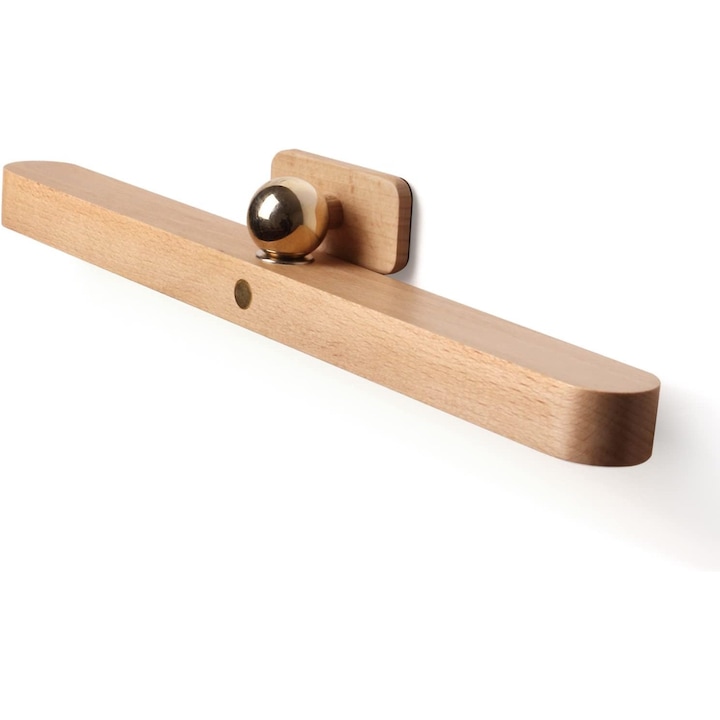 Lampa de perete din lemn cu LED, lumina magnetica rotativa la 360°, lampa de perete alimentata cu baterii, lumina de noapte LED reglabila reincarcabila prin USB, pentru citit, machiaj si iluminat acasa