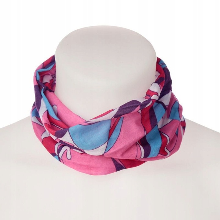 Fular roz unisex din poliester, 46x23cm
