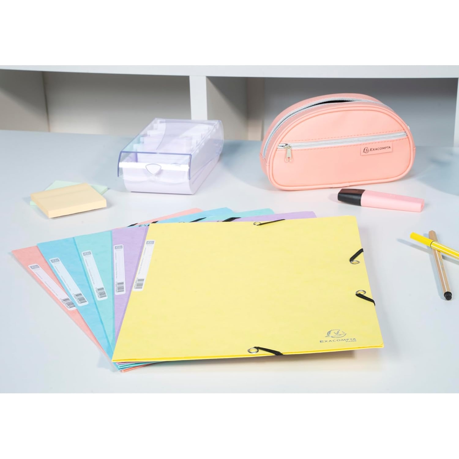 Set Carton Colorat Dosar plic cu elastic, 5 buc/set, carton colorat 400 g/mp, EXACOMPTA ...