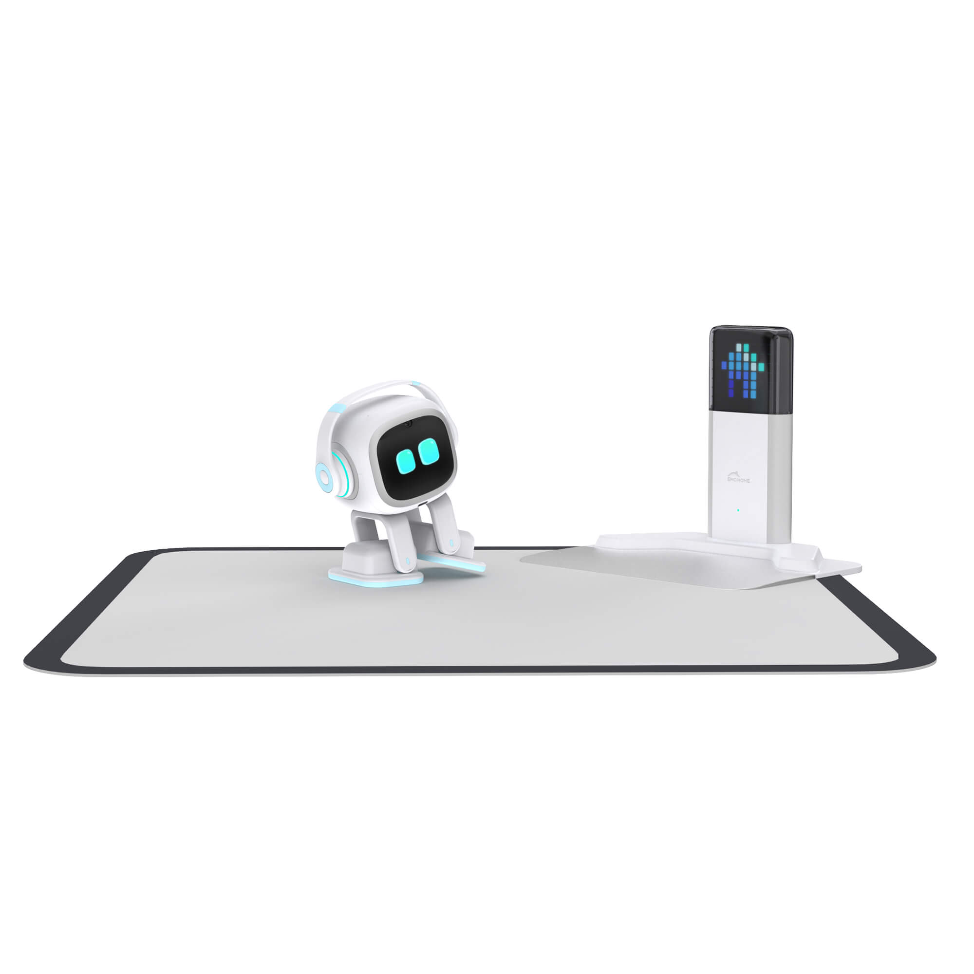 Robot Emo Go Home, Alb, AI Desktop Pet cu Statie Incarcare, Living
