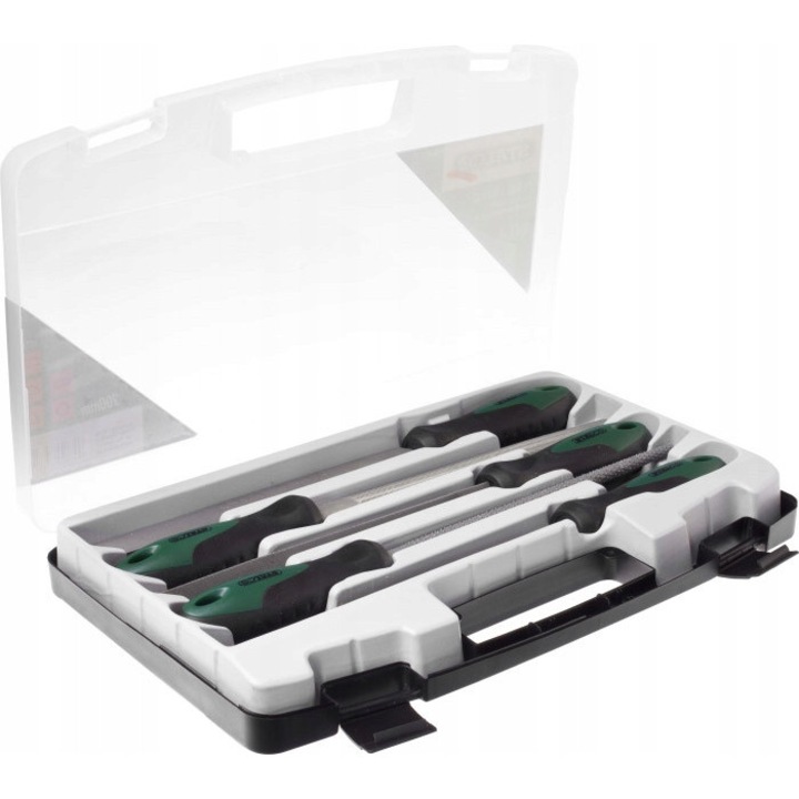 Set 5 pile și rindea lemn 200mm, Stalco, oțel de înaltă calitate, manere bicomponente