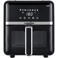 Friteuza cu aer cald NobeLTek NAF1400B, putere maxima 1400 W, display LCD, capacitate 5 litri, timer, 8 programe predefinite, temperatura reglabila 80-200 grade Celsius, cos cu maner, negru