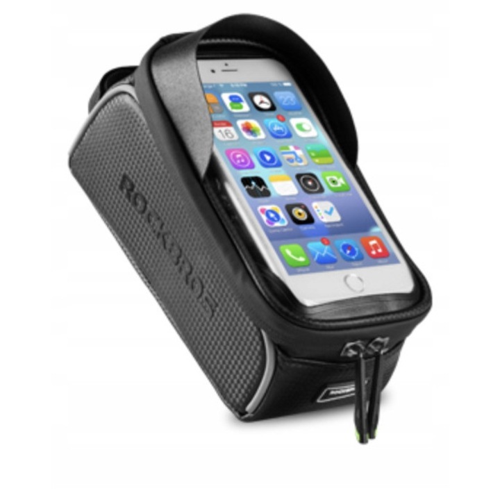Geanta portbagaj Rockbros 017-3BK pentru smartphone până la 6.2 inch, impermeabilă, 20x11x11.5 cm