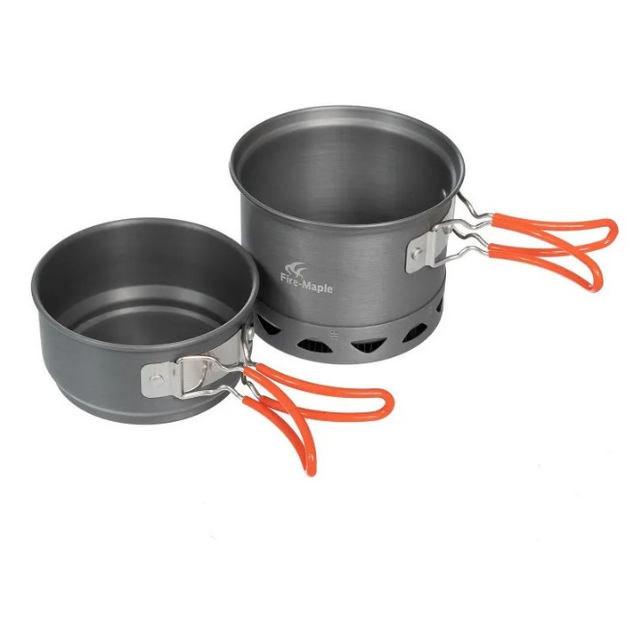 Set oale camping FIRE-MAPLE FMC-217, 900ml si 500ml, aluminiu anodizat, cu manere pliabile