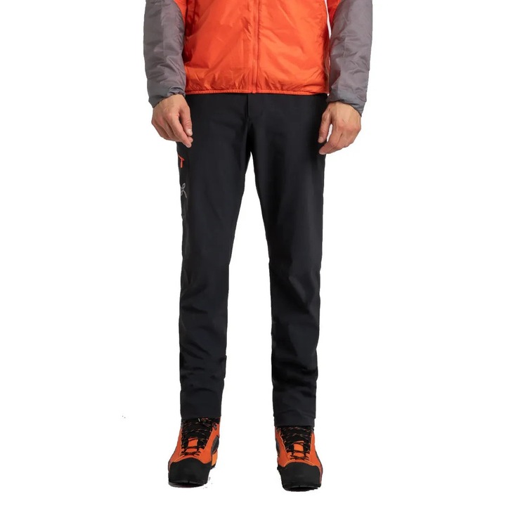 Pantaloni sport Montura Vertigo Bright, softshell, rezistenti la umezeala, portocalii gri