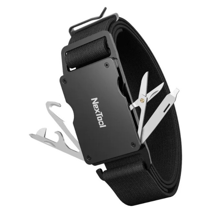 NEXTOOL többfunkciós szerszámöv, P50, fekete, poliészter, otthoni és kempingezési használatra