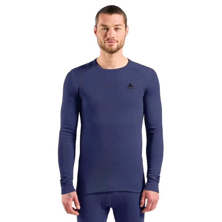 Мъжка термо блуза Odlo Active Warm, рециклиран полиестер, синя, M INTL