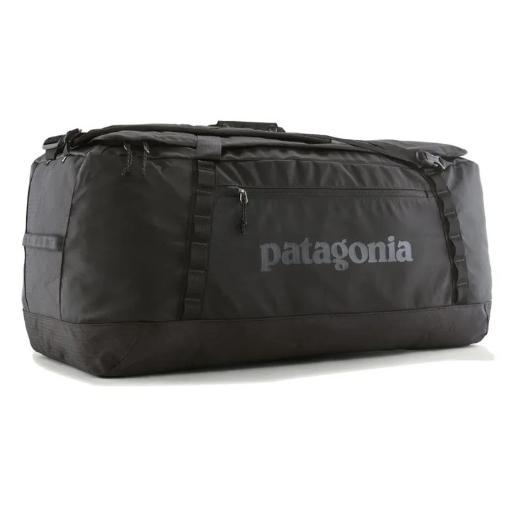 Patagonia Black Hole Duffel 100L utazótáska, vízálló, újrahasznosított poliészterből, nylon fogantyúkkal, fekete