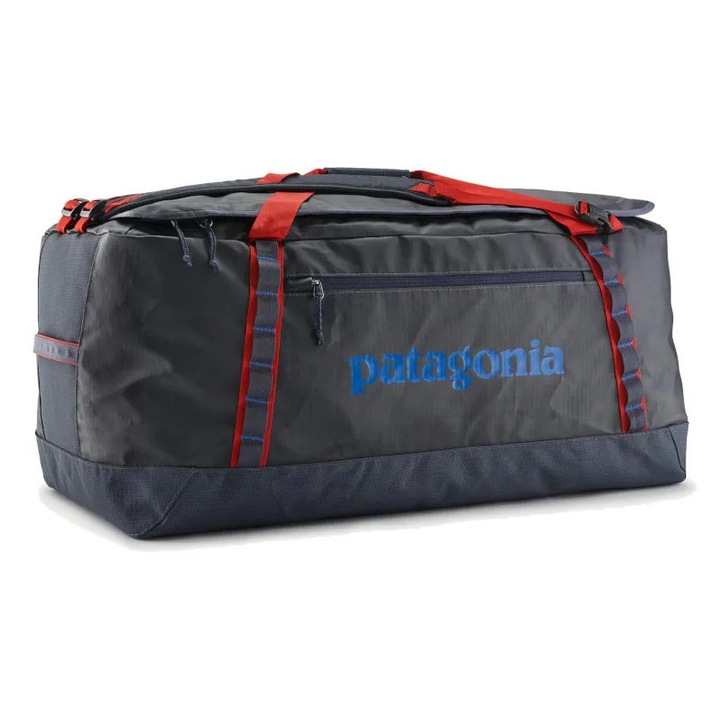 Patagonia Black Hole Duffel 100L utazótáska, szürke, újrahasznosított poliészter, vízálló, nylon fogantyúkkal