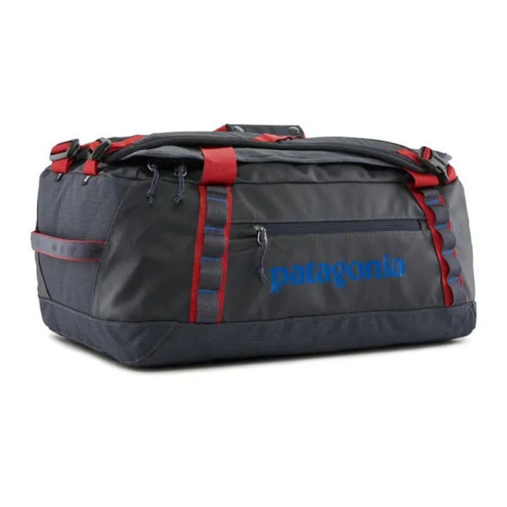Patagonia Black Hole Duffel 40L utazótáska, vízálló, újrahasznosított anyagokból, 10 kg-os kabinméret, szürke színű