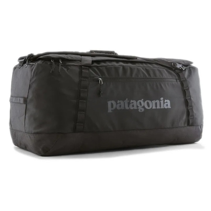Patagonia, Black Hole utazótáska, 100L, vízálló, újrahasznosított poliészterből, nylon fogantyúkkal, fekete