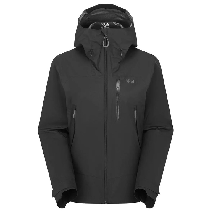 Geaca sport dama Rab Downpour Mountain, neagra, impermeabila