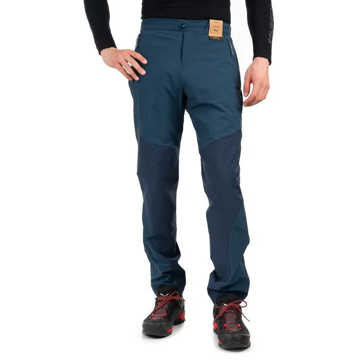 Pantaloni sport barbati, Rab, softshell, rezistenta ridicata, albastru, poliamida/poliuretan