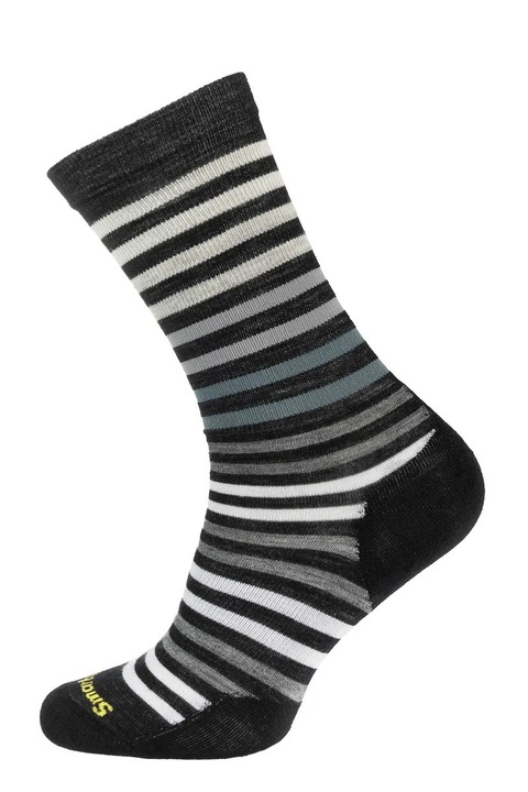 Sosete barbati SMARTWOOL Everyday Crew, merino, rezistente, negre cu alb, L 42-45